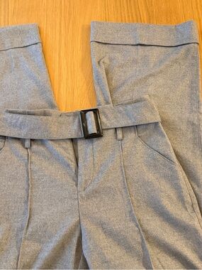 Anthropologie Gray Tailored Pants with Button & Zip Detail